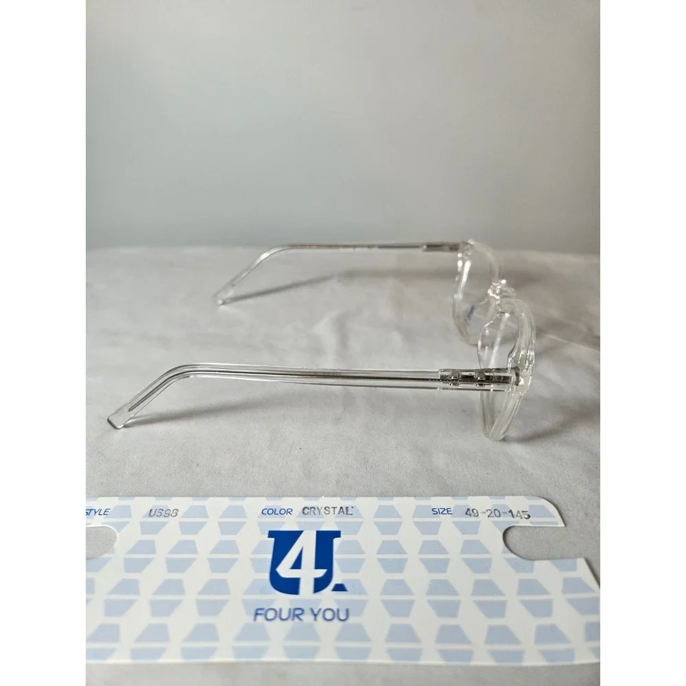 Four You US98 Crystal Clear Round Eyeglass‎ Frames 49-20-145 Women Mens Glasses